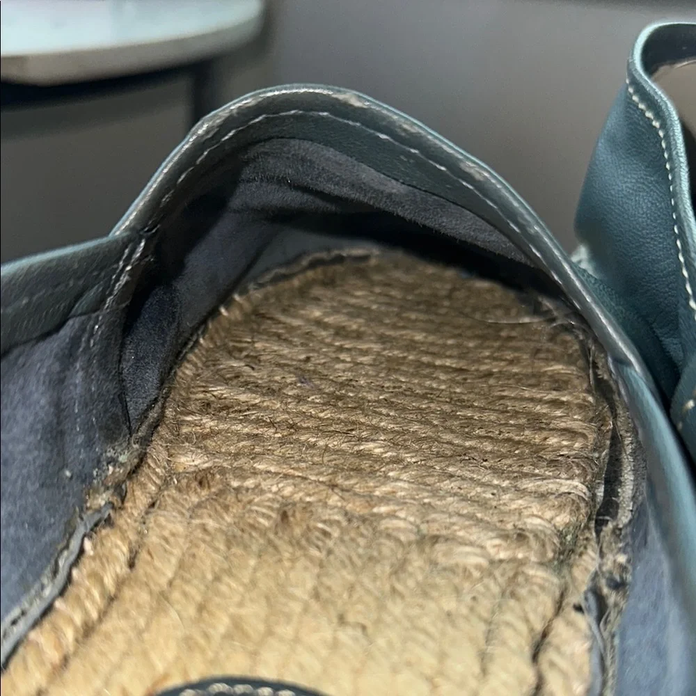 Prada Slate Blue Leather Espadrille Flats - Picture 5 of 8